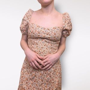 REFORMATION Denver Linen Rowan Fairy Print Dress